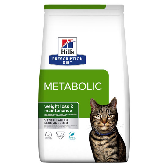 Hill’s Prescription Diet Feline Metabolic – hrană uscată dietetică pentru pisici supraponderale, cu ton, 1,5 kg